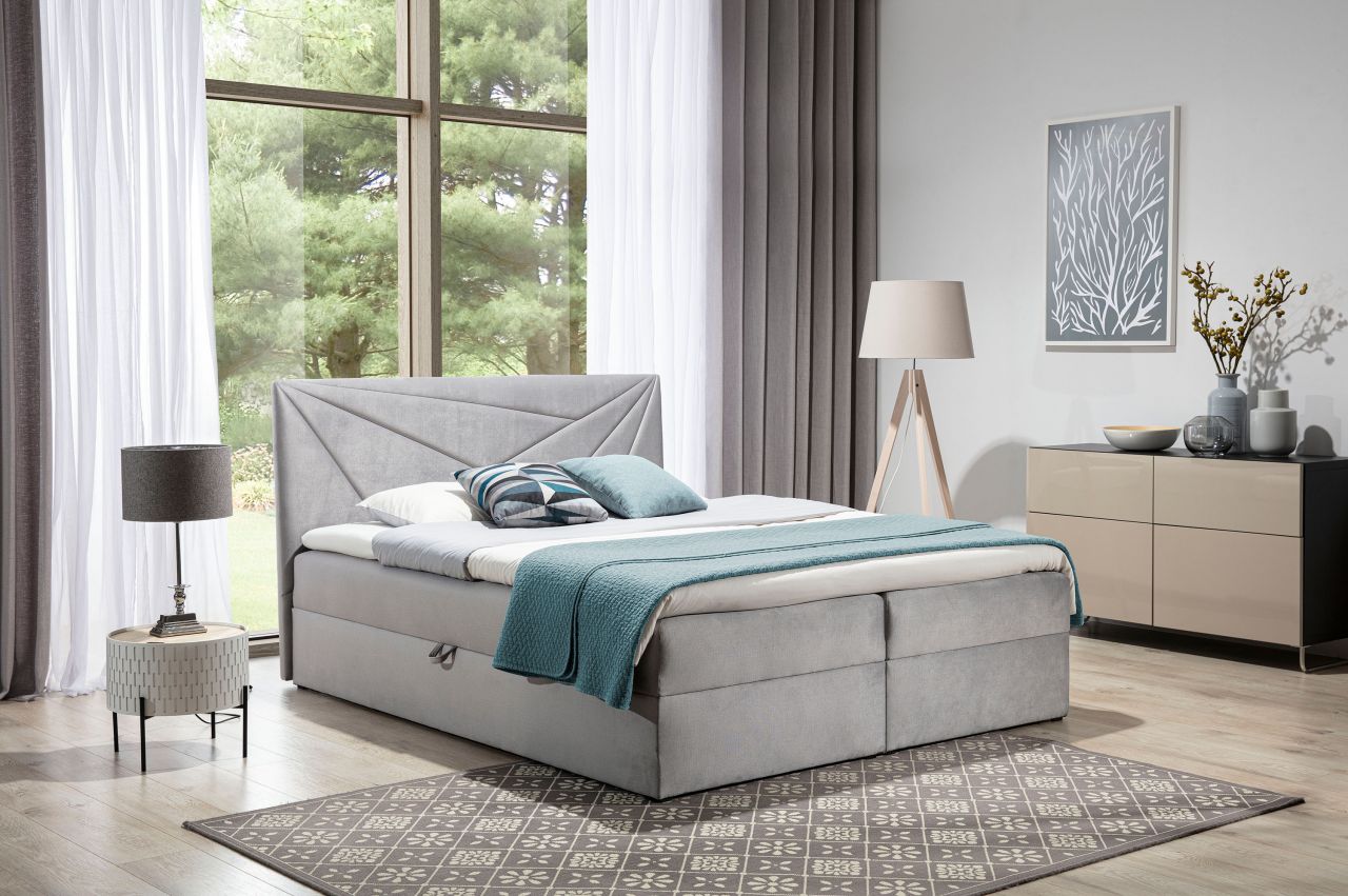 Boxspringbett Schlafzimmerbett CARLITA 160x200cm Grau