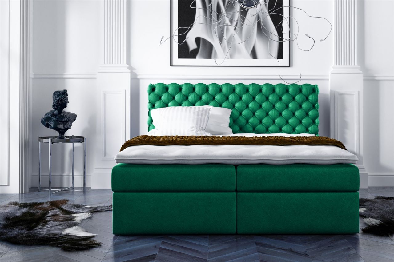Boxspringbett Schlafzimmerbett PARINI 160x200cm Grün