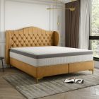 Polsterbett Doppelbett PELAGIO Stoff Whisper Amber 140x200cm inkl. Matratze