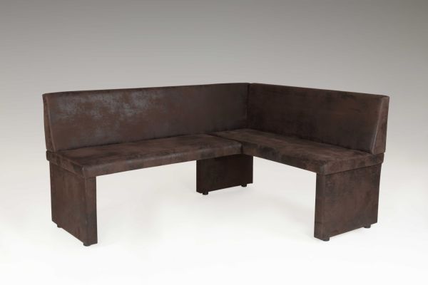 Eckbank Bank Küchenbank „ Merlin L“ Nubuklederoptik Braun 168 x 128 cm