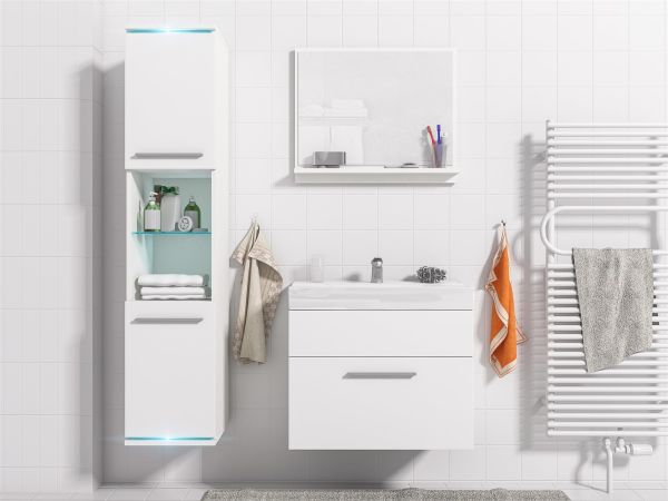 Badmöbel Set 4-Tlg Weiss matt TOPI inkl.Waschtisch inkl.LED