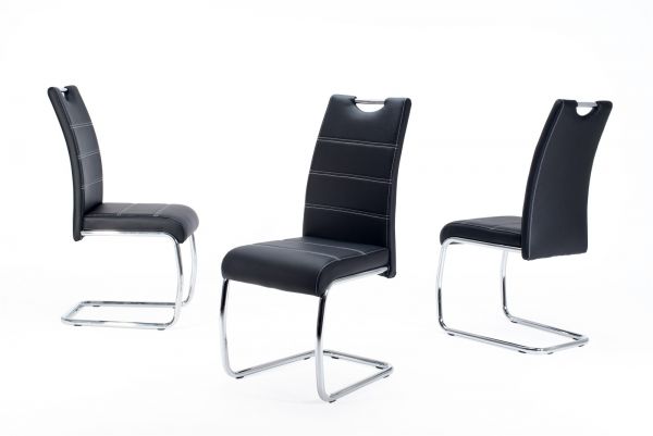 Esszimmerstühle Stuhl Freischwinger 2er Set ELENI Schwarz