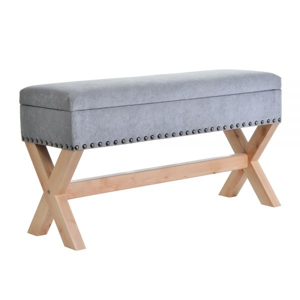 Sitzbank mit Aufbewahrung Bank CHET Massivholz Buche