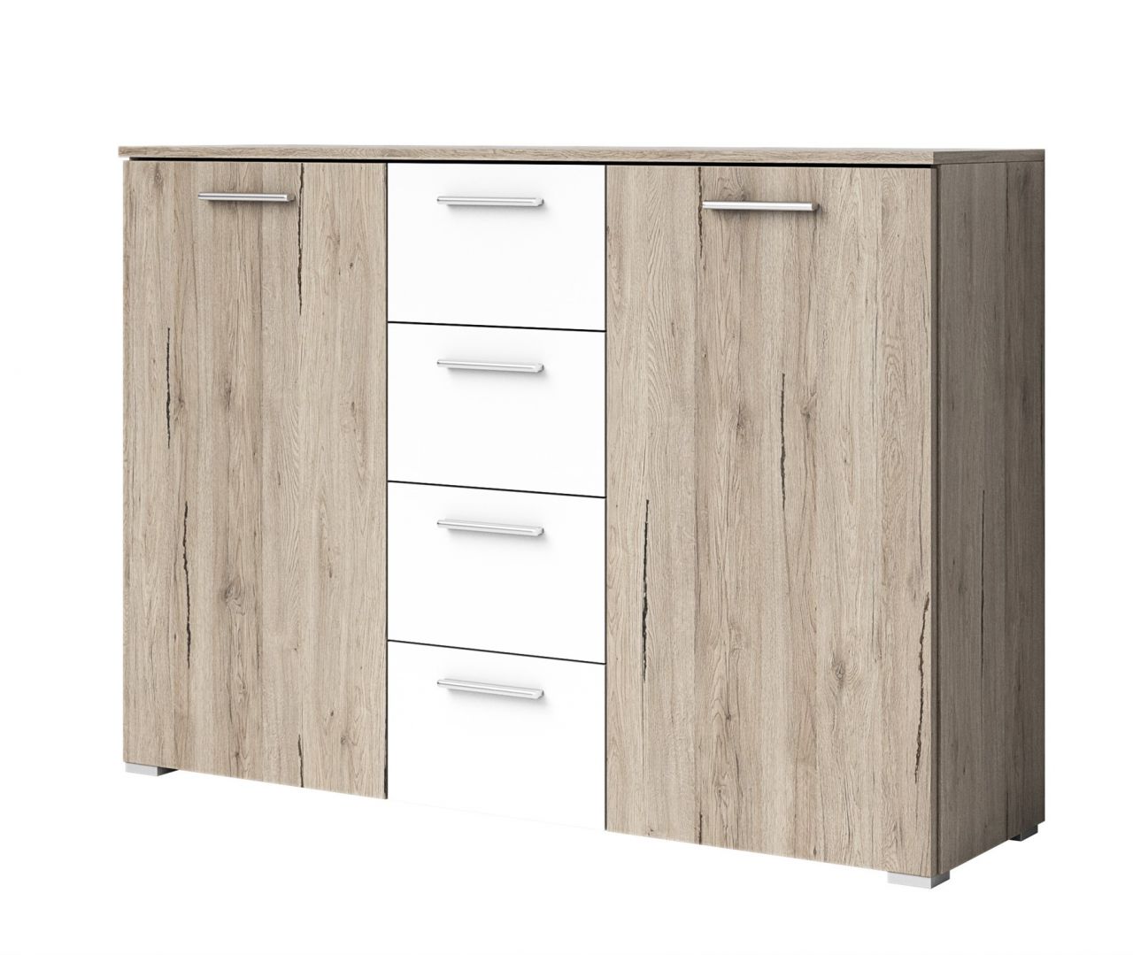 Kommode ALVAR 132x94 cm Sanremo Eiche-Weiss