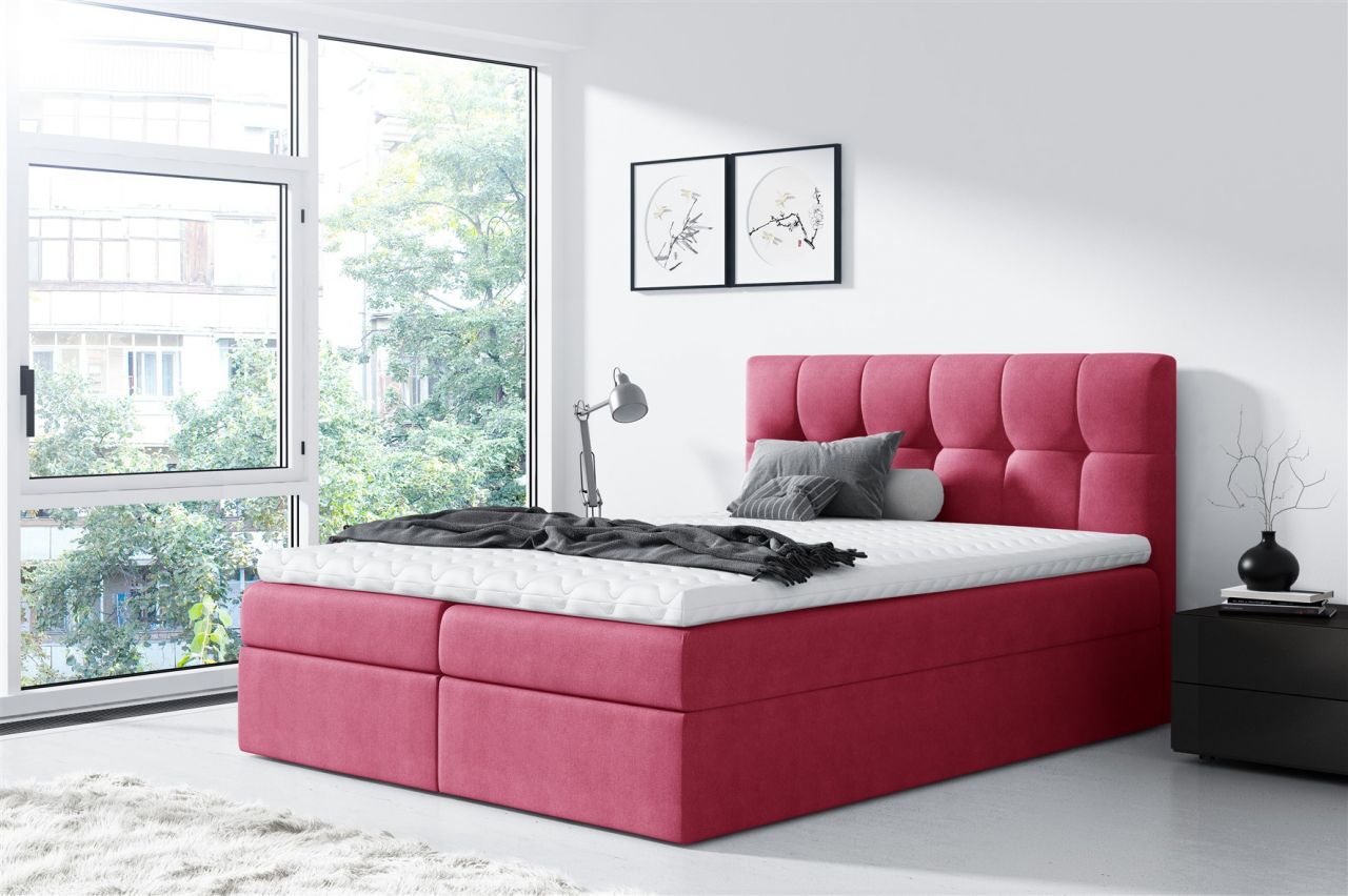 Boxspringbett Schlafzimmerbett CARMEN 160x200cm Magenta