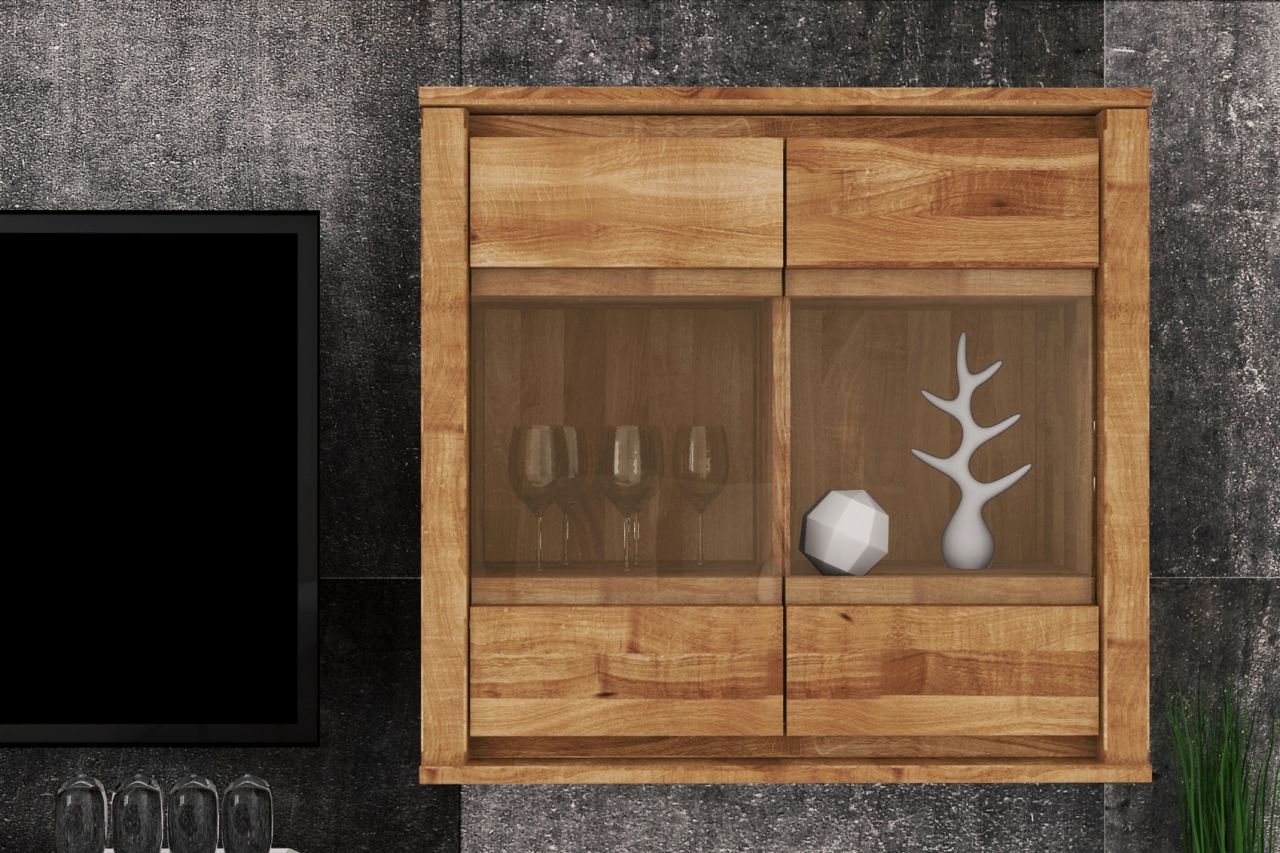 Hängevitrine Wandschrank MAISON Buche massiv 80x76x35 cm