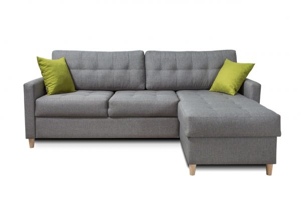 Ecksofa Schlafsofa MOLDE Webstoff (LUX) Ottomane Rechts
