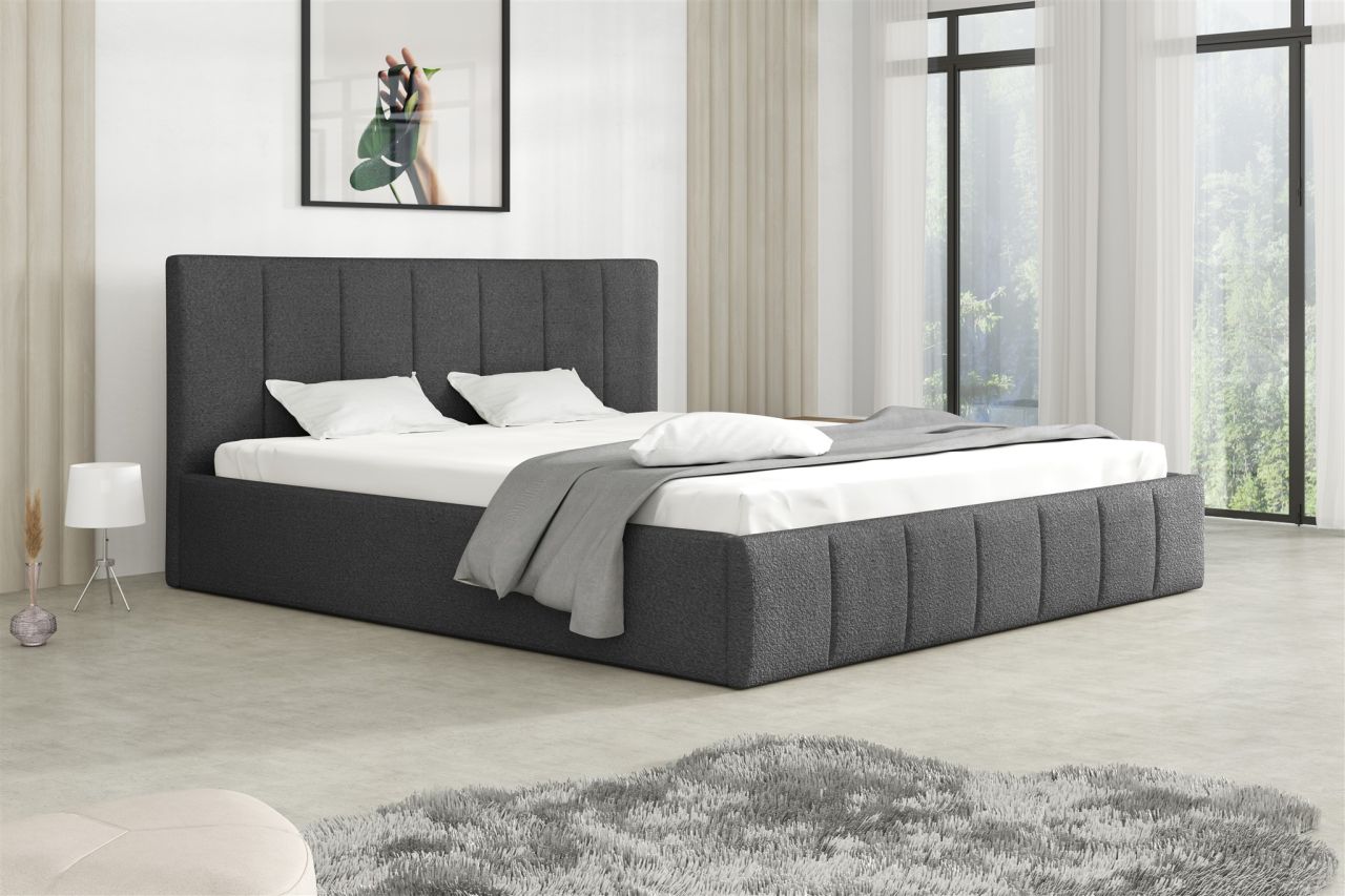 Polsterbett Doppelbett DETROIT 120x200cm Stoff Freya Grafit